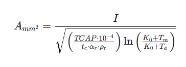 ecuacion seccion minima conductor malla